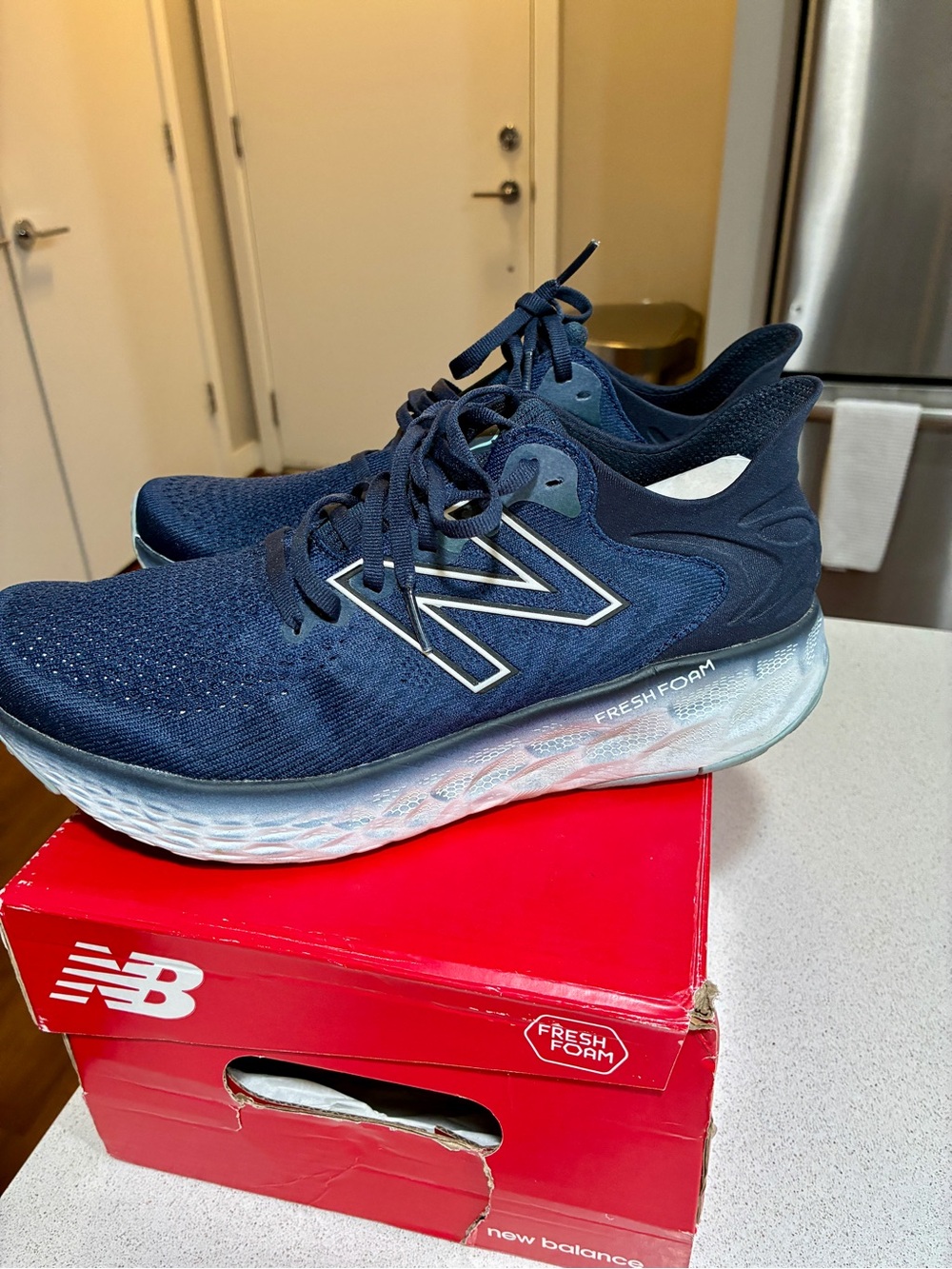 1080 New Balance Men’s Fresh Foam Running Sneakers ver11 Navy Blue